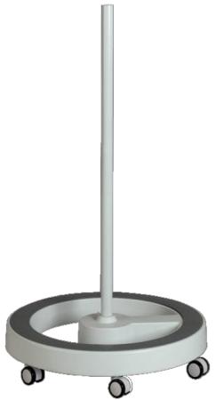 Stabiles Rollstativ für Lupenlampen mit rundem Fuß und Rollen