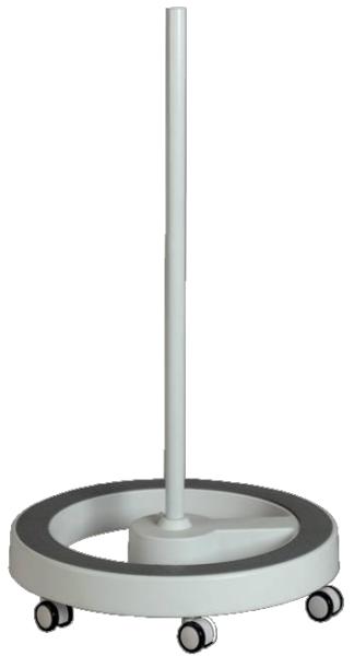 Stabiles Rollstativ für Lupenlampen mit rundem Fuß und Rollen