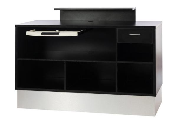 Elegante Empfangstheke in Schwartz - Rückseite