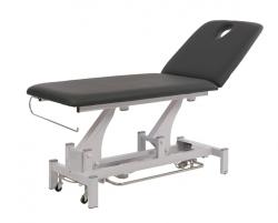 Massage- und Physioliege „Physio 2“, 1 Motor – Seitenansicht mit Kopfkissen und Gesichtsausschnitt